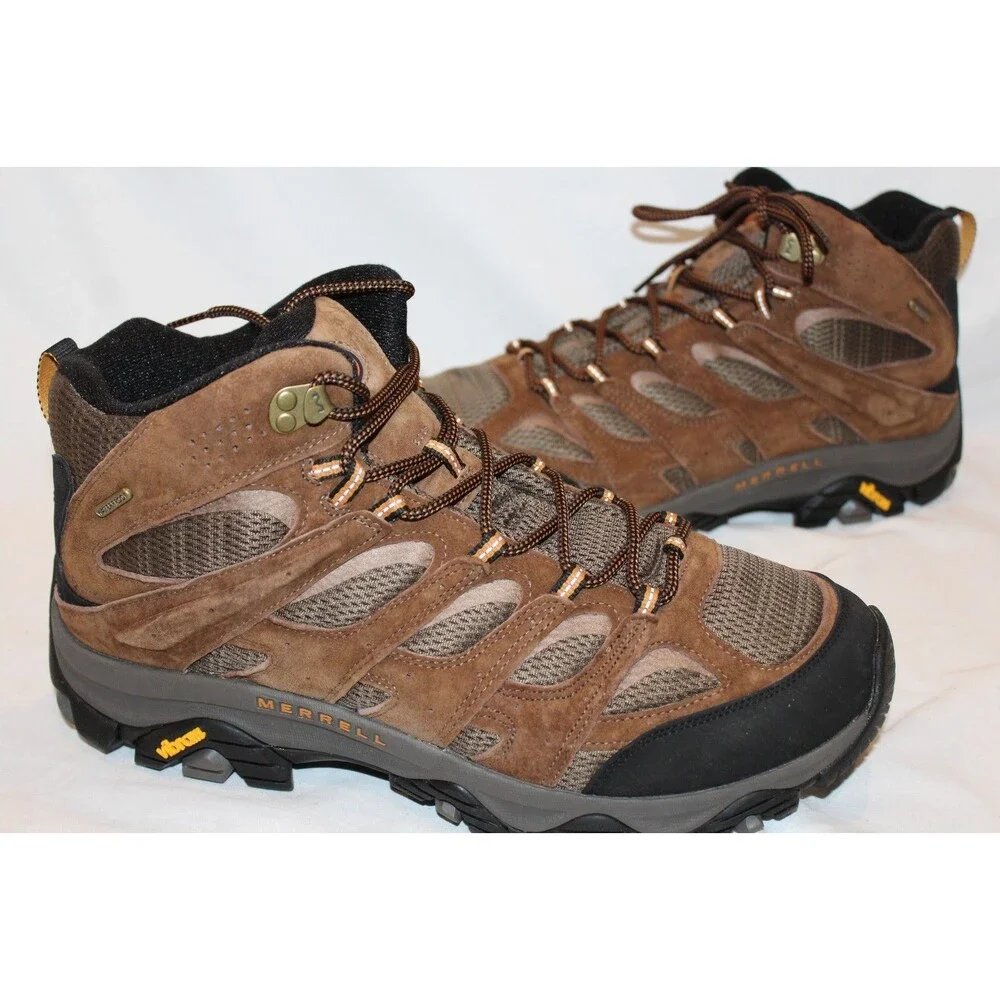 Merrell Men's Moab 3 Mid Waterproof Hiking Boots‎ NWOB EARTH BROWN SZ 14